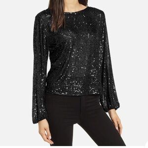 NWT Chelsea 28 Women's Sequin Long Sleeve Top black size small
